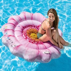 MATERASSINO ISOLA GONFIABILE STAMPA MARGHERITA PVC MARE PISCINA 142 X 142 CM