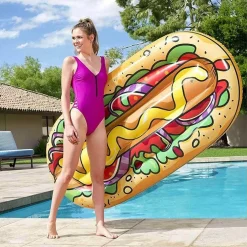 MATERASSINO ISOLA GONFIABILE STAMPA HOT DOG PVC MARE PISCINA 190 X 109 CM
