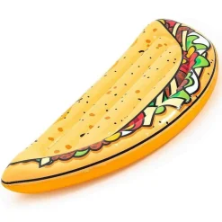 MATERASSINO ISOLA GONFIABILE STAMPA TACOS PVC MARE PISCINA 171 X 89 CM