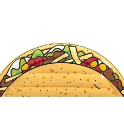 MATERASSINO ISOLA GONFIABILE STAMPA TACOS PVC MARE PISCINA 171 X 89 CM