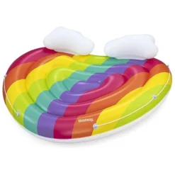MATERASSINO ISOLA GONFIABILE GALLEGGIANTE FASHION RAINBOW FORMA CUORE MULTICOLORE 43722