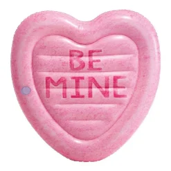 MATERASSINO ISOLA GONFIABILE STAMPA CUORE PVC MARE PISCINA 145 X 142 CM ROSA