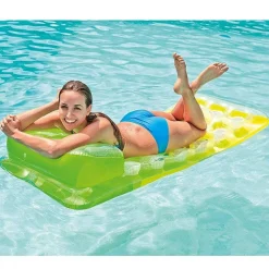 MATERASSINO ISOLA GONFIABILE CON BUCHI IN PVC MARE PISCINA 188 X 71 CM 3 COLORI