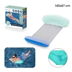 MATERASSINO LUXURY CON RETE GONFIABILE 145 X 87 CM PER PISCINA MARE ESTATE 43555