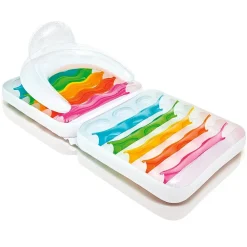 MATERASSINO POLTRONA GONFIABILE 2 IN 1 PIEGHEVOLE CON SCHIENALE PISCINA 198X94CM