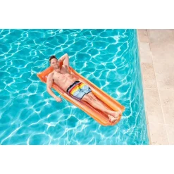 MATERASSINO TINTA UNITA TRASPARENTE GONFIABILE 183X76CM PISCINA MARE 5 TUBI 44013