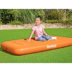 MATERASSO AD ARIA GONFIABILE FLOCCATO PER BAMBINI 158 X 89 X 18CM 2 COLORI 67918