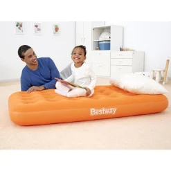 MATERASSO AD ARIA GONFIABILE FLOCCATO PER BAMBINI 158 X 89 X 18CM 2 COLORI 67918