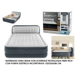 MATERASSO DURA-BEAM CON SCHIENALE TECNOLOGIA FIBER TECH POMPA INCORPORATA BLU NAVY