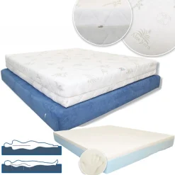 MATERASSO ERGONOMICO A 2 STRATI IN MEMORY E FOAM SPESSORE 22 CM SENZA CFC