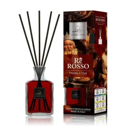 MAXI DIFFUSORE AMBIENTE CUBO CON BASTONCINI FRAGRANZA RE ROSSO MOSTO E UVA 250ML