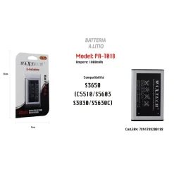 MAXTECH PA-T018 BATTERIA LI-ION 1000MAH COMPATIBILE SAMSUNG S3650 SMARTPHONE RICAMBIO