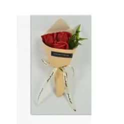 MAZZO MAZZETTINO BOUQUET DI ROSE ROSSE FINTE CON FOGLIE REGALO PER SAN VALENTINO