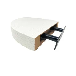 MENSOLA ANGOLARE CON REGGIMENSOLA A SCOMPARSA IN LEGNO ROVERE SBIANCATO 24X24 CM