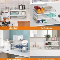 MENSOLA ESTENDIBILE ORGANIZER DA CUCINA PORTASPEZIE SCAFFALE A 3 RIPIANI MULTIUS