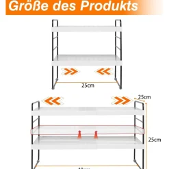 MENSOLA ESTENDIBILE ORGANIZER DA CUCINA PORTASPEZIE SCAFFALE A 3 RIPIANI MULTIUS