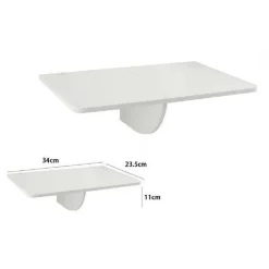 MENSOLA IN LEGNO BIANCO 36X23.5X11CM ARREDO CASA CAMERETTA RIPIANO PARETE 70203