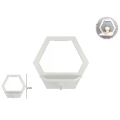 MENSOLA LEGNO BIANCO ESAGONALE 27CM ARREDO CASA CAMERETTA 70200 SCAFFALE PARETE