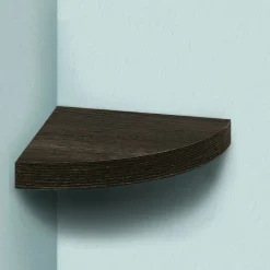 MENSOLA PARETE ANGOLARE SCAFFALE RIPIANO AD ANGOLO IN LEGNO MDF WENGHE 24 X 4 CM
