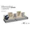 MENSOLA PARETE CUCINA BAR CAFFÈ METALLO LEGNO CLASSICO MODERNO 40X12X14CM 807466
