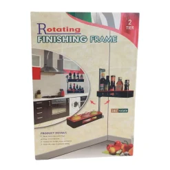 MENSOLA PENSILE DA PARETE SCAFFALE MURO 2 VANI ROTANTE 180° PORTA SPEZIE SALSE