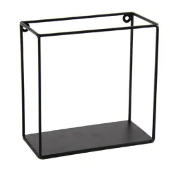 MENSOLA QUADRATA BACHECA PARETE METALLO NERO 20X10X20CM SERIE INDUSTRIAL 822230