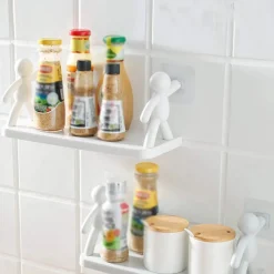 MENSOLA RIPIANO MULTIUSO PORTA OGGETTI FISSAGGIO CON ADESIVO PER BAGNO CUCINA