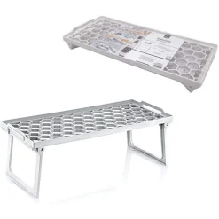 MENSOLA SALVASPAZIO PIEGHEVOLE IMPILABILE BIANCA 13X30CM BASE TRAFORATA PIEDI CHIUDIBILI