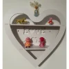 MENSOLA SCAFFALE DA PARETE A FORMA DI CUORE CON SCRITTA LOVE A 2 RIPIANI CAMERA CORRIDOIO