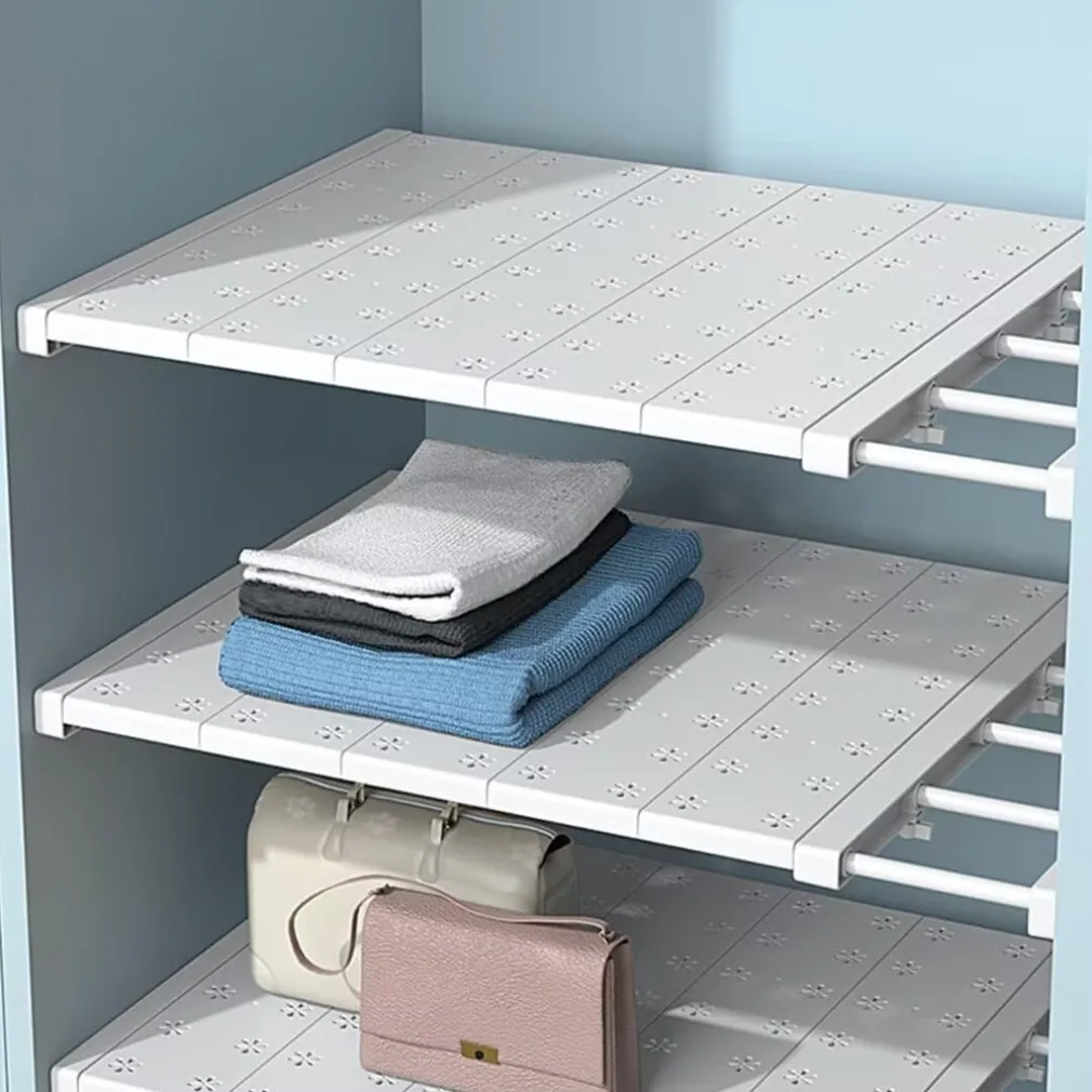 MENSOLA SCAFFALE ESPANDIBILE PER ARMADIO CUCINA BAGNO LARGHEZZA 24CM REGOLABILE 48-80CM