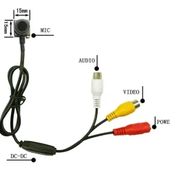 MICRO TELECAMERA MINI CAMERA A COLORI CAM SPIA SPY CON MICROFONO PER AUDIO