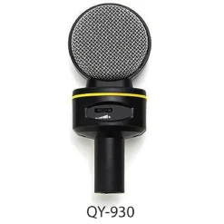MICROFONO A CONDENSATORE DA TAVOLO AUDIO QY-930 CON SUPPORTO TREPPIEDE PC LAPTOP