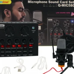 MICROFONO A CONDENSATORE Q-MIC580 SCHEDE AUDIO BLUETOOTH FILTRO ANTI-POP CON BASE