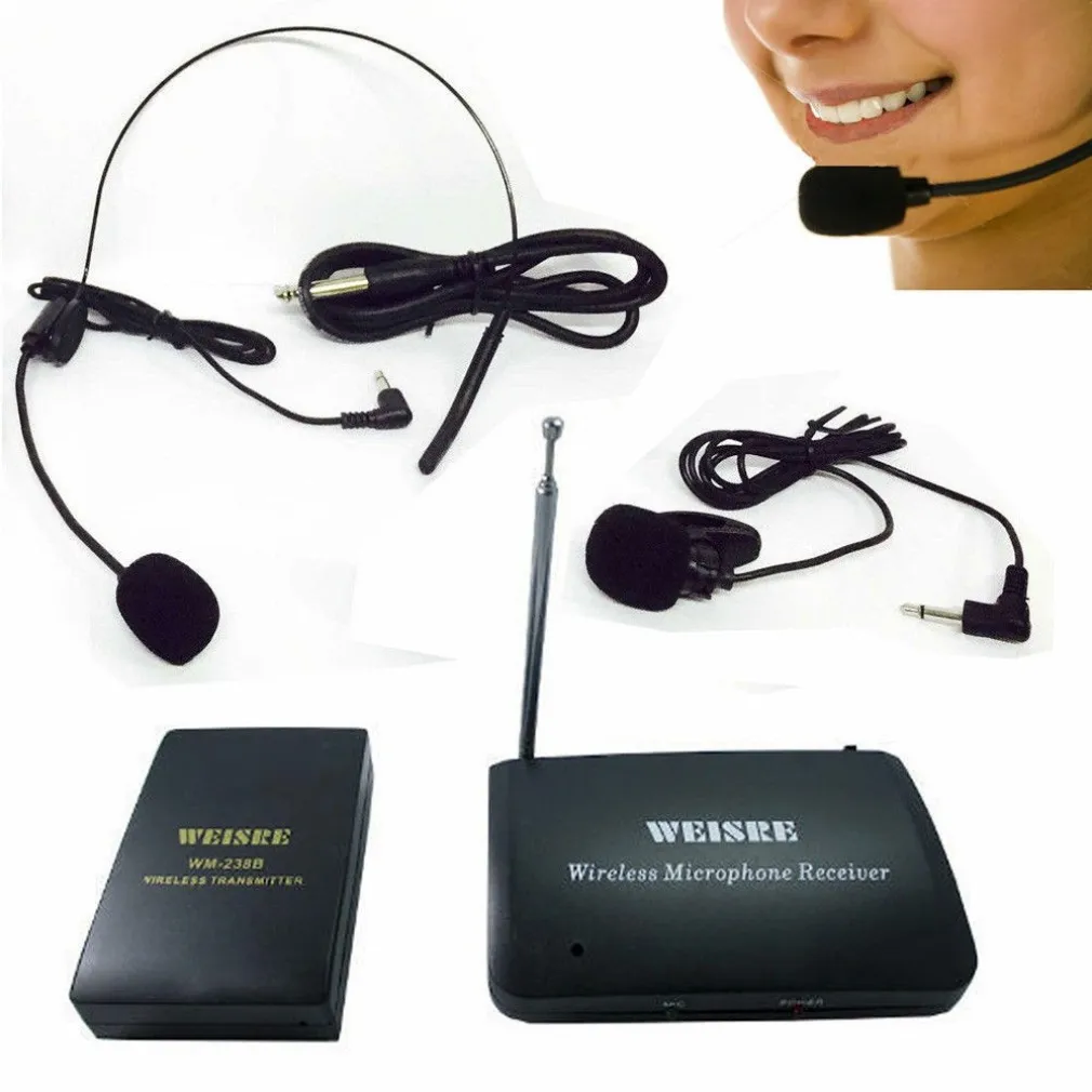 MICROFONO AD ARCHETTO WIRELESS SENZA FILI CON CENTRALINA E TRASMETTITORE