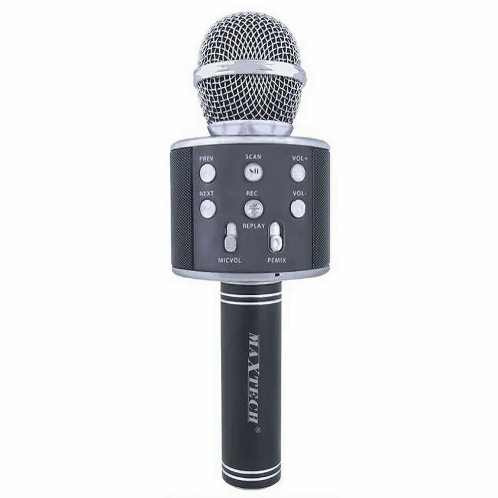 MICROFONO ALTOPARLANTE BLUETHOOT WIRELESS CON SPEAKER KARAOKE MAXTECH MIC-06