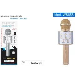 MICROFONO ALTOPARLANTE BLUETHOOT WIRELESS CON SPEAKER KARAOKE MAXTECH MIC-06