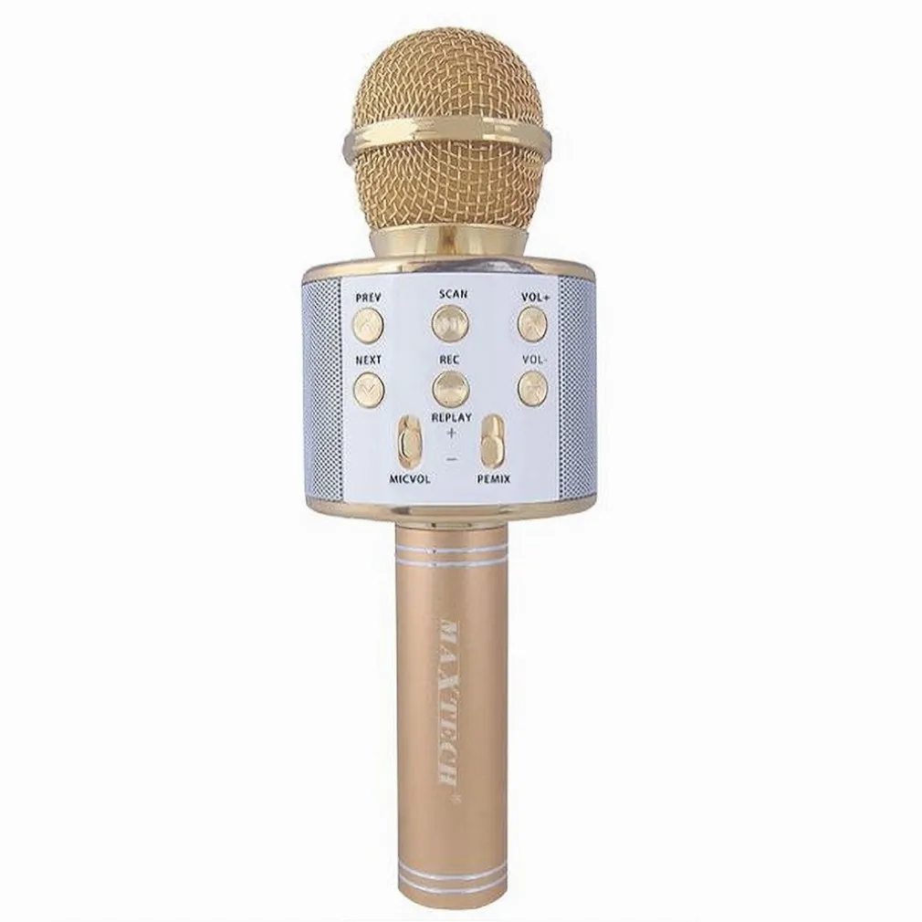 MICROFONO ALTOPARLANTE BLUETHOOT WIRELESS CON SPEAKER KARAOKE MAXTECH MIC-06