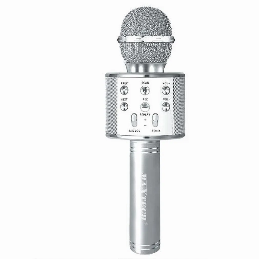 MICROFONO ALTOPARLANTE BLUETHOOT WIRELESS CON SPEAKER KARAOKE MAXTECH MIC-06