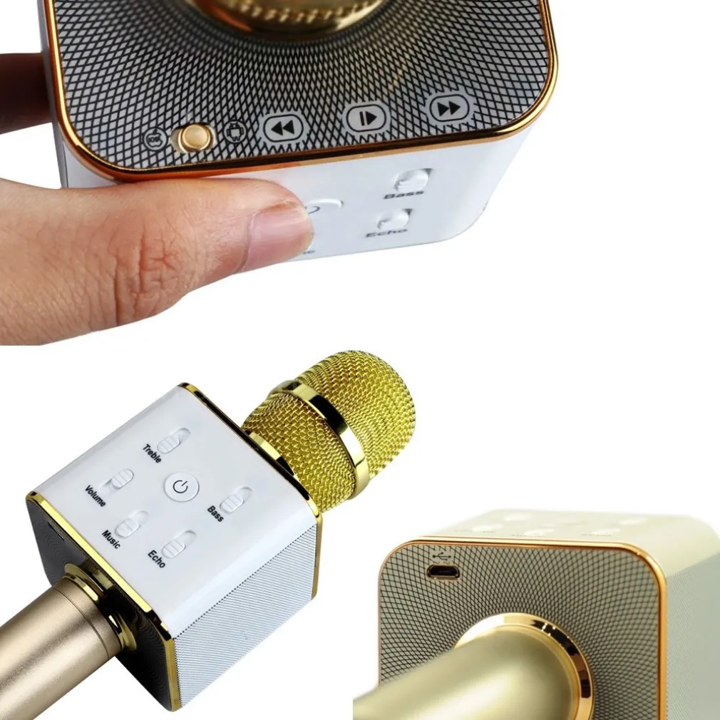 MICROFONO BLUETOOTH WIRELESS DOPPIO ALTOPARLANTE SPEAKER BLUETOOTH PORTATILE