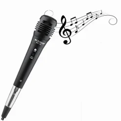 MICROFONO CON CAVO JACK 6.5MM 2MT AMPLIFICATORE PER KARAOKE EVENTI FM-570 MIC-12
