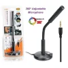 MICROFONO DA TAVOLO REGOLABILE JACK 3,5MM PER PC NOTEBOOK M580 OMNIDIREZIONALE