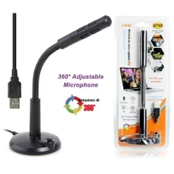 MICROFONO DA TAVOLO REGOLABILE CON USB PER PC NOTEBOOK U780 SUONO OMNIDIREZIONALE