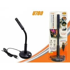 MICROFONO DA TAVOLO REGOLABILE CON USB PER PC NOTEBOOK U780 SUONO OMNIDIREZIONALE