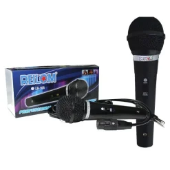 MICROFONO DINAMICO UNIDIREZIONALE CON CAVO MONO 2MT KARAOKE STEREO LB-108