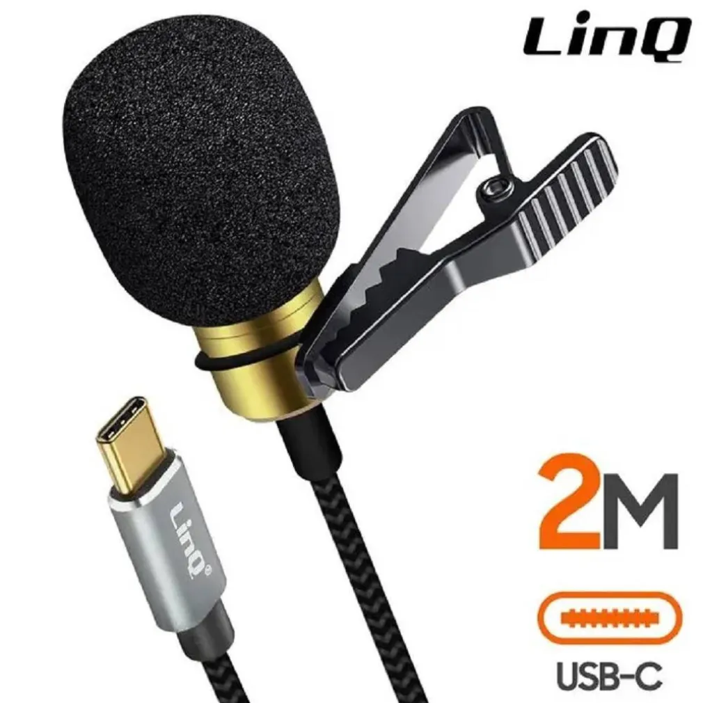 MICROFONO LAVALIER USB-C SUONO OMNIDIREZIONALE A 360° CAVO DA 2 METRI TPC3539M