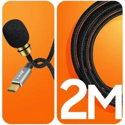 MICROFONO LAVALIER USB-C SUONO OMNIDIREZIONALE A 360° CAVO DA 2 METRI TPC3539M