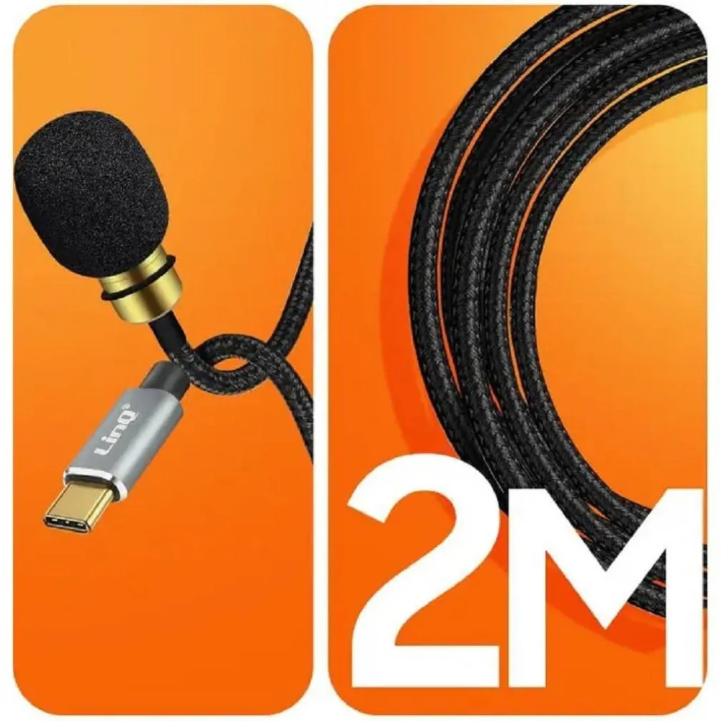 MICROFONO LAVALIER USB-C SUONO OMNIDIREZIONALE A 360° CAVO DA 2 METRI TPC3539M