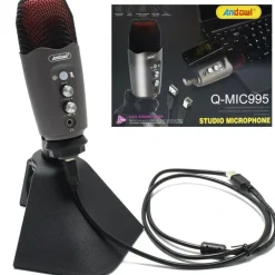 MICROFONO PROFESSIONALE A CONDENSATORE DA TAVOLO USB PER STUDIO PODCAST Q-MIC995