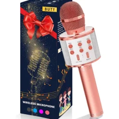 MICROFONO SPEAKER PORTATILE WIRELESS BLUETOOTH KARAOKE CON CASSA INTEGRATA GIOCO