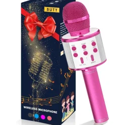 MICROFONO SPEAKER PORTATILE WIRELESS BLUETOOTH KARAOKE CON CASSA INTEGRATA GIOCO